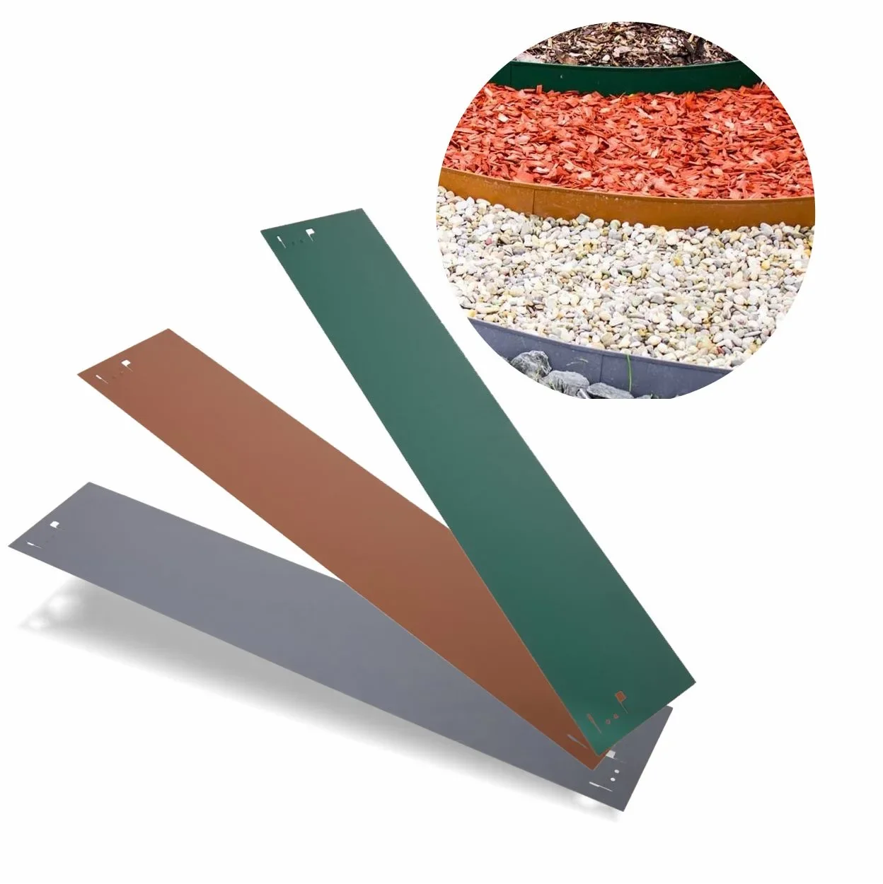 Metal Lawn Edging 13.5 cm x 120 cm, Grey