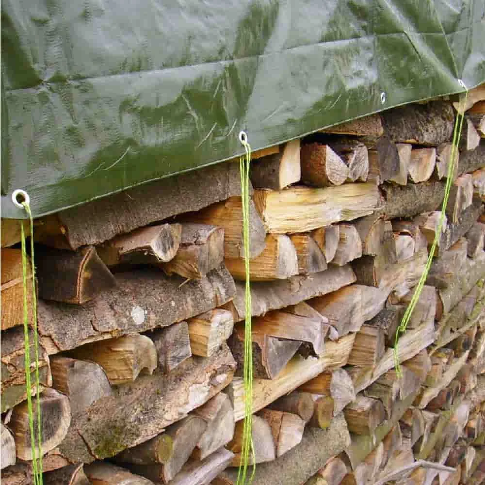 "Green 210g/m² Tarpaulin 4x8m (32m²) - Waterproof, Heavy Duty Tarp, UV Resistant image"