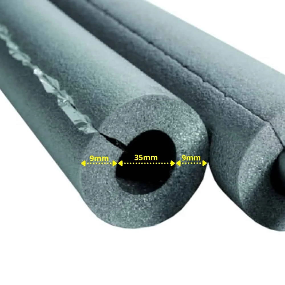 "Self Adhesive Pipe Insulation, 2x1m Insulation Tubing Ø 35mm, 9mm image"