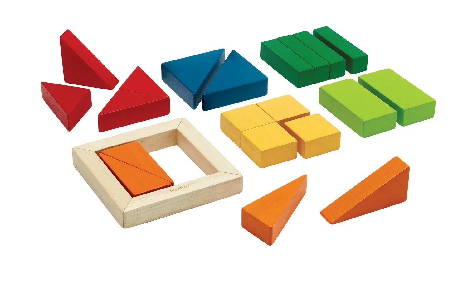 "Plan Toys - Wooden Building Blocks - Geo Blocks Unit Link image"