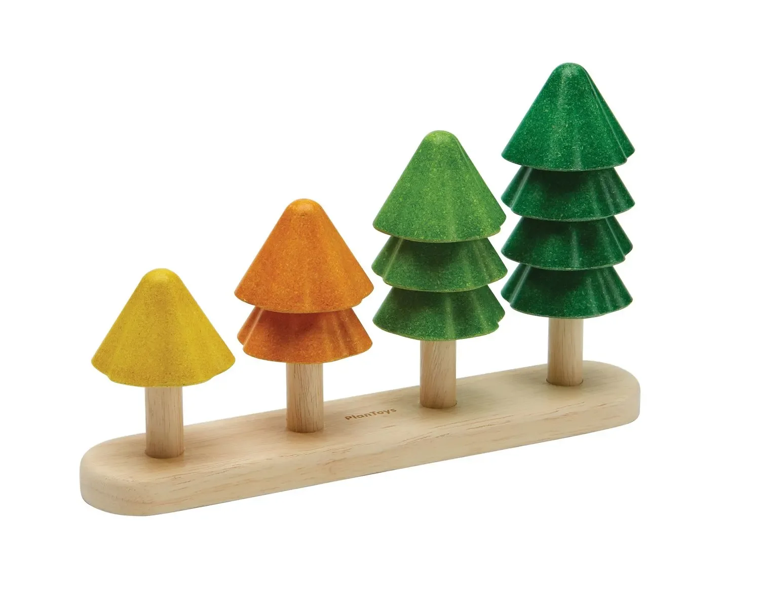 "Plan Toys - Sorting Toy - Sort and Count Trees, Rubberwood image"
