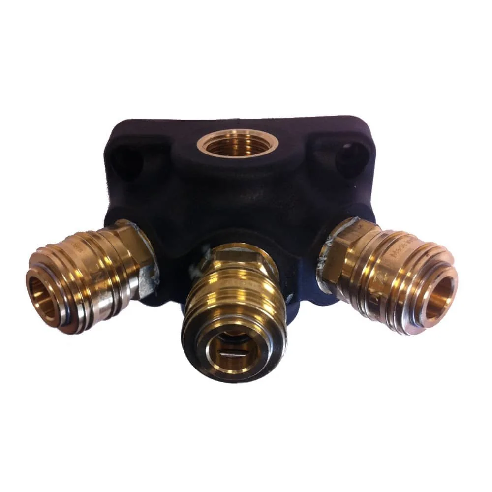 "Air Compressor Wall Mount, 4-Port, 3 Couplers, 1/2" Thread image"