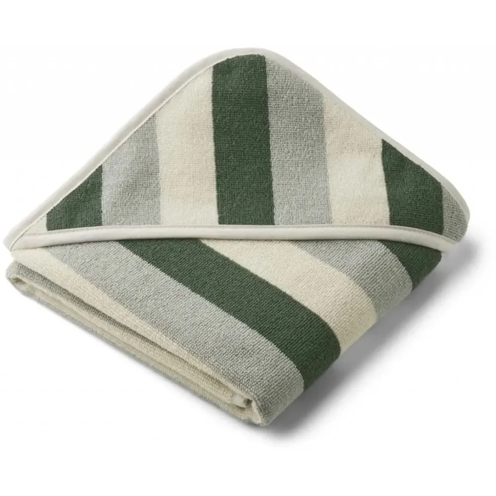 Liewood "Alba" hooded towel green streaked