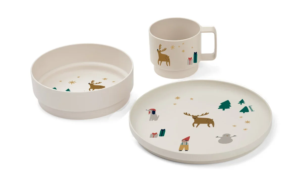"Liewood Archi children's dinnerware set - Christmas set image"
