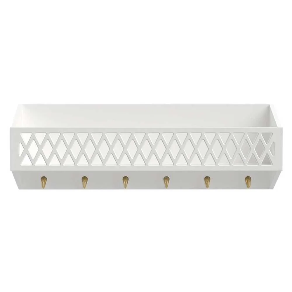 "Cam cam harlequin wall shelves with hook white image"
