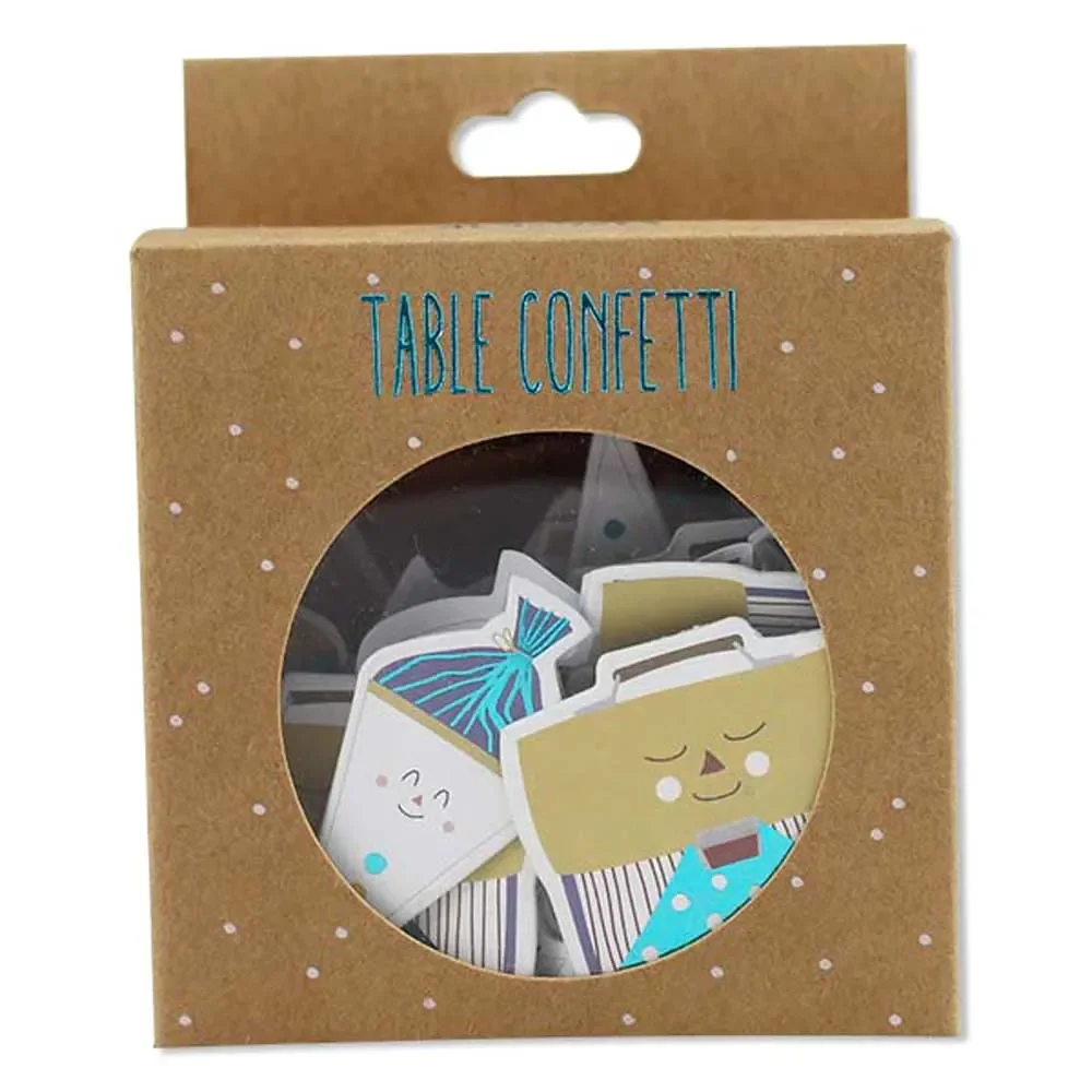 "Ava & Yves table confetti school enrollment image"
