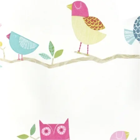 "Harlequin wallpaper birds pink image"