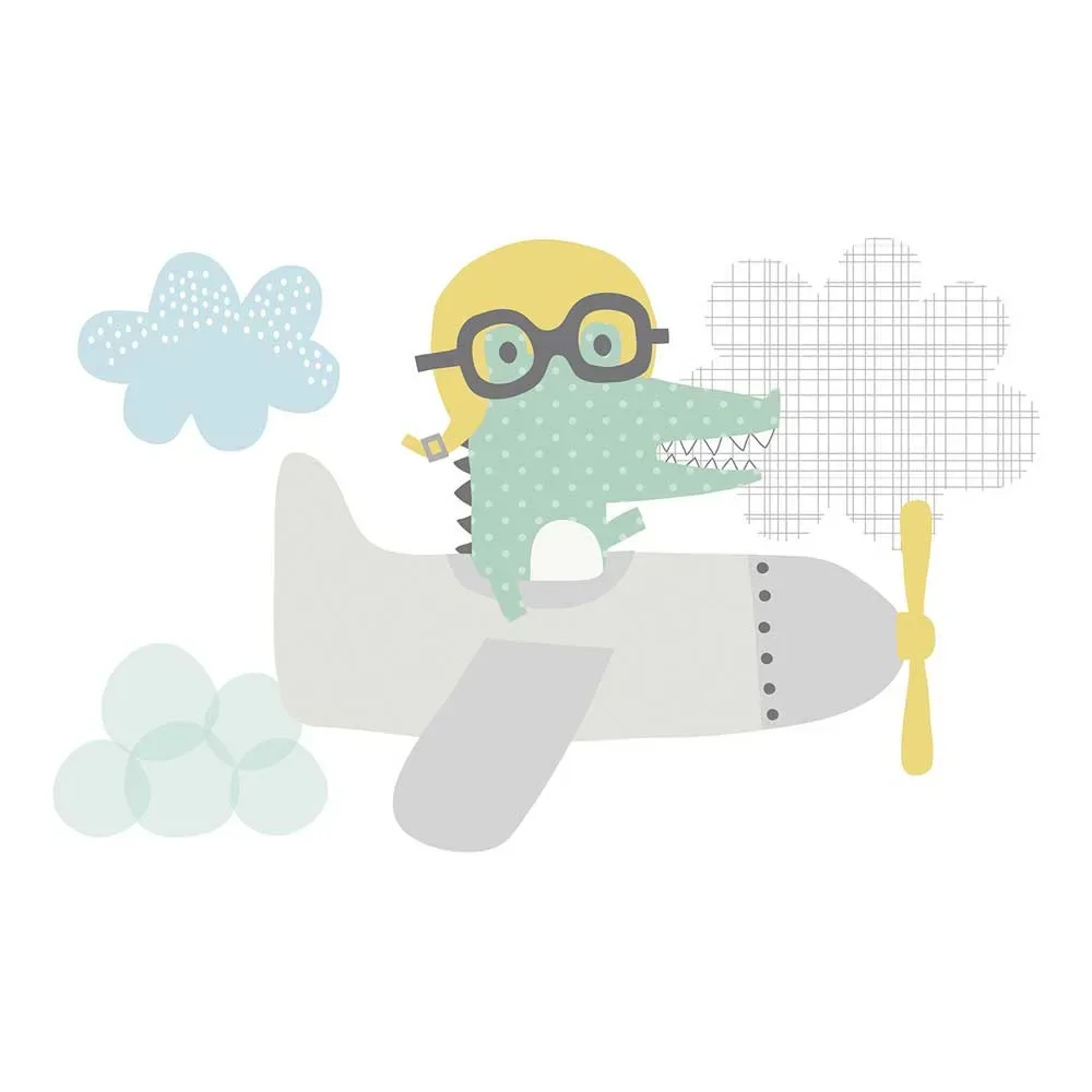 "Lilipinso Wall Sticker XL crocodile on the plane image"
