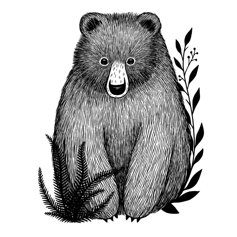 "Lilipinso wall sticker small bear black white image"