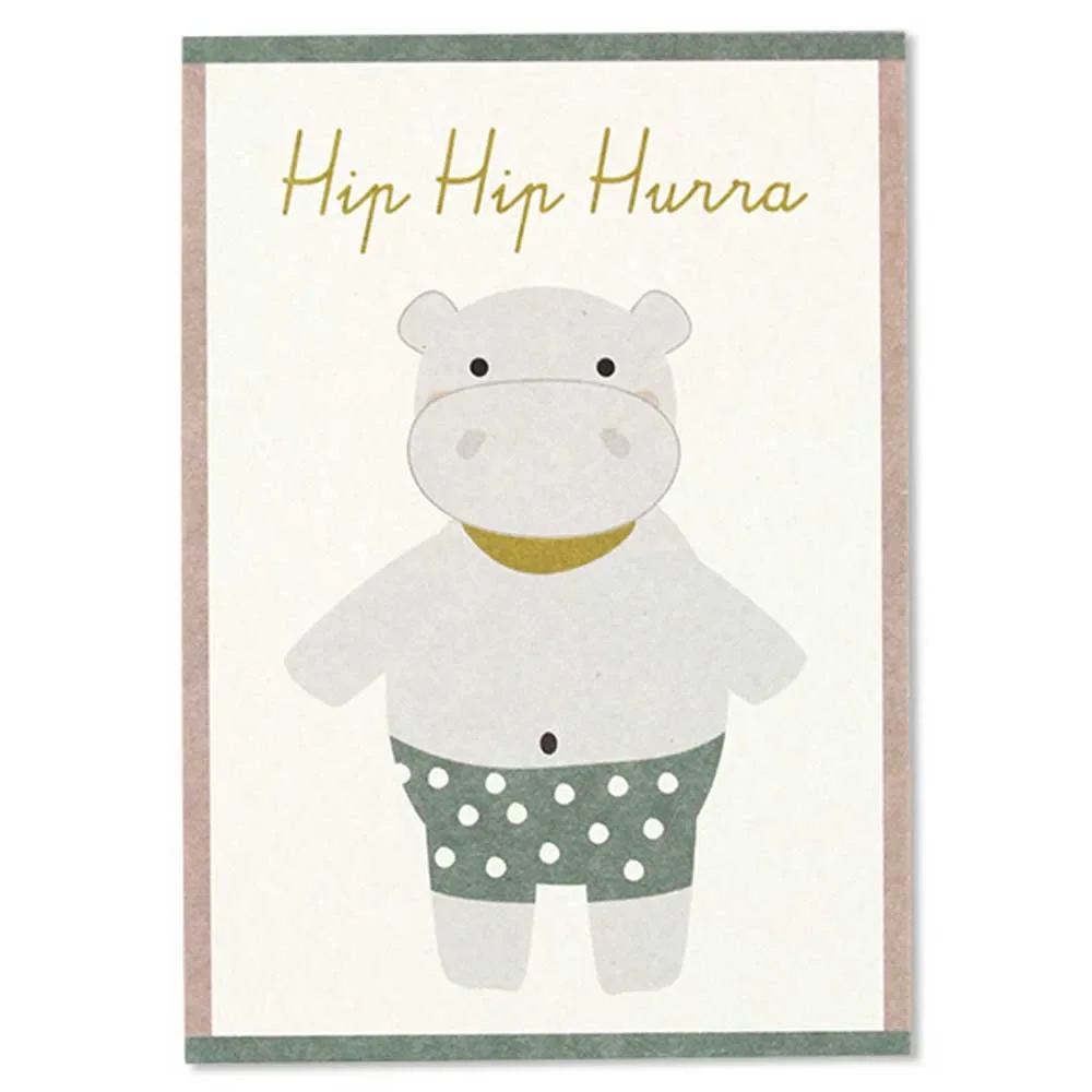 "Ava & Yves Postcard hippopotamus image"