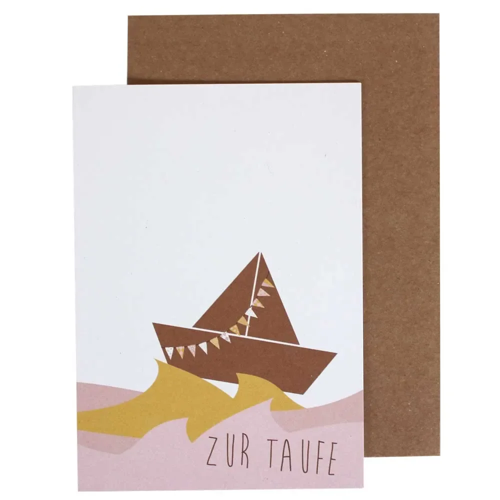 "Ava & Yves Congratulations Map to Baptism Schiffchen Rosa image"
