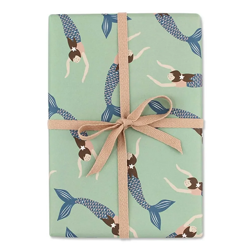 "Ava & Yves wrapping paper mermaid image"