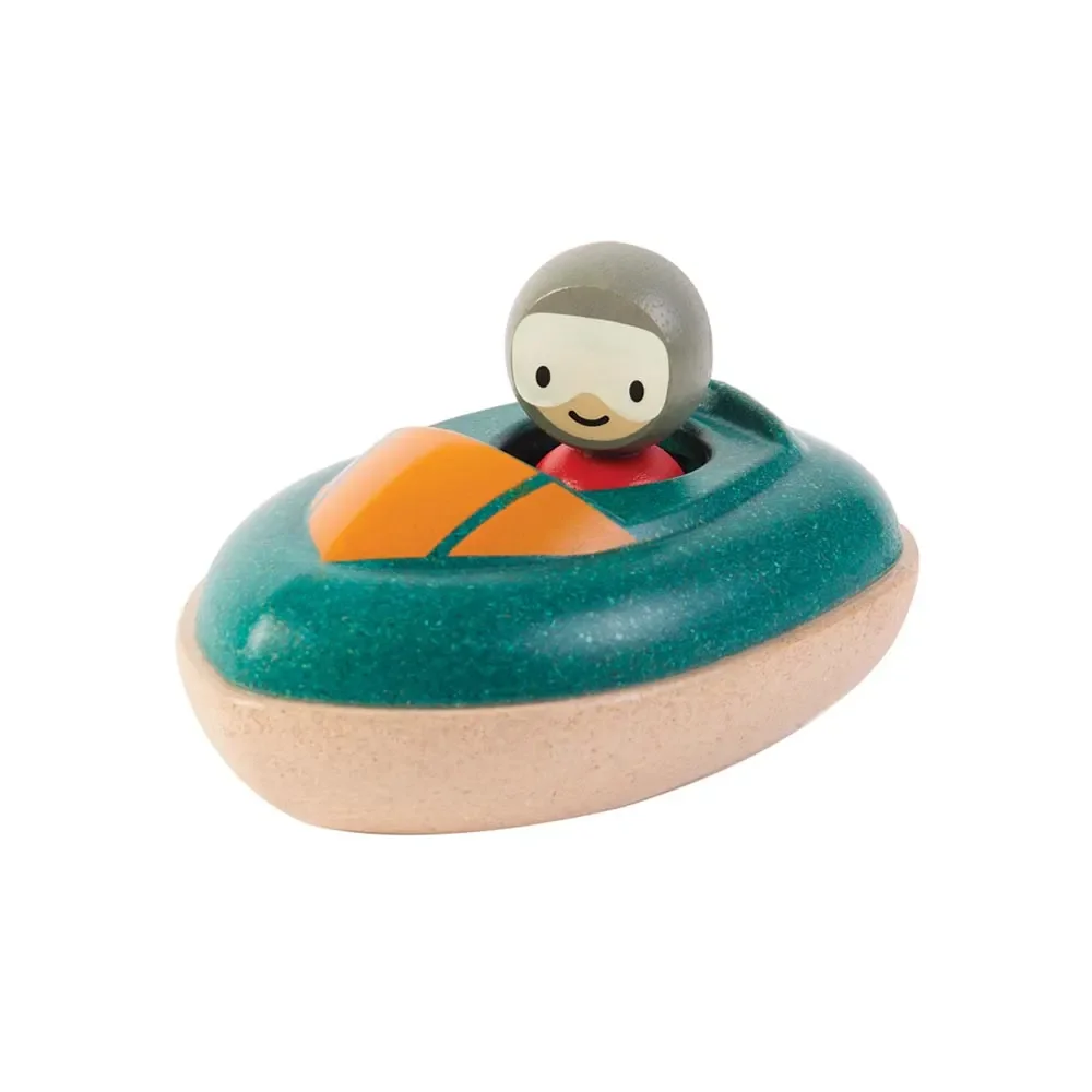 "Plan Toys Bathtubs Speed ​​Boot Wood Green image"
