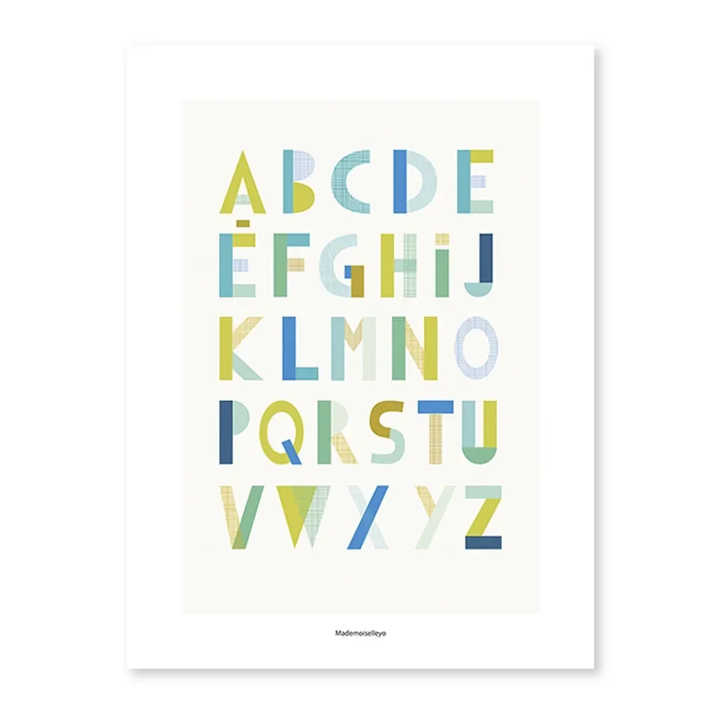 "Lilipinso poster graphic letters blue image"