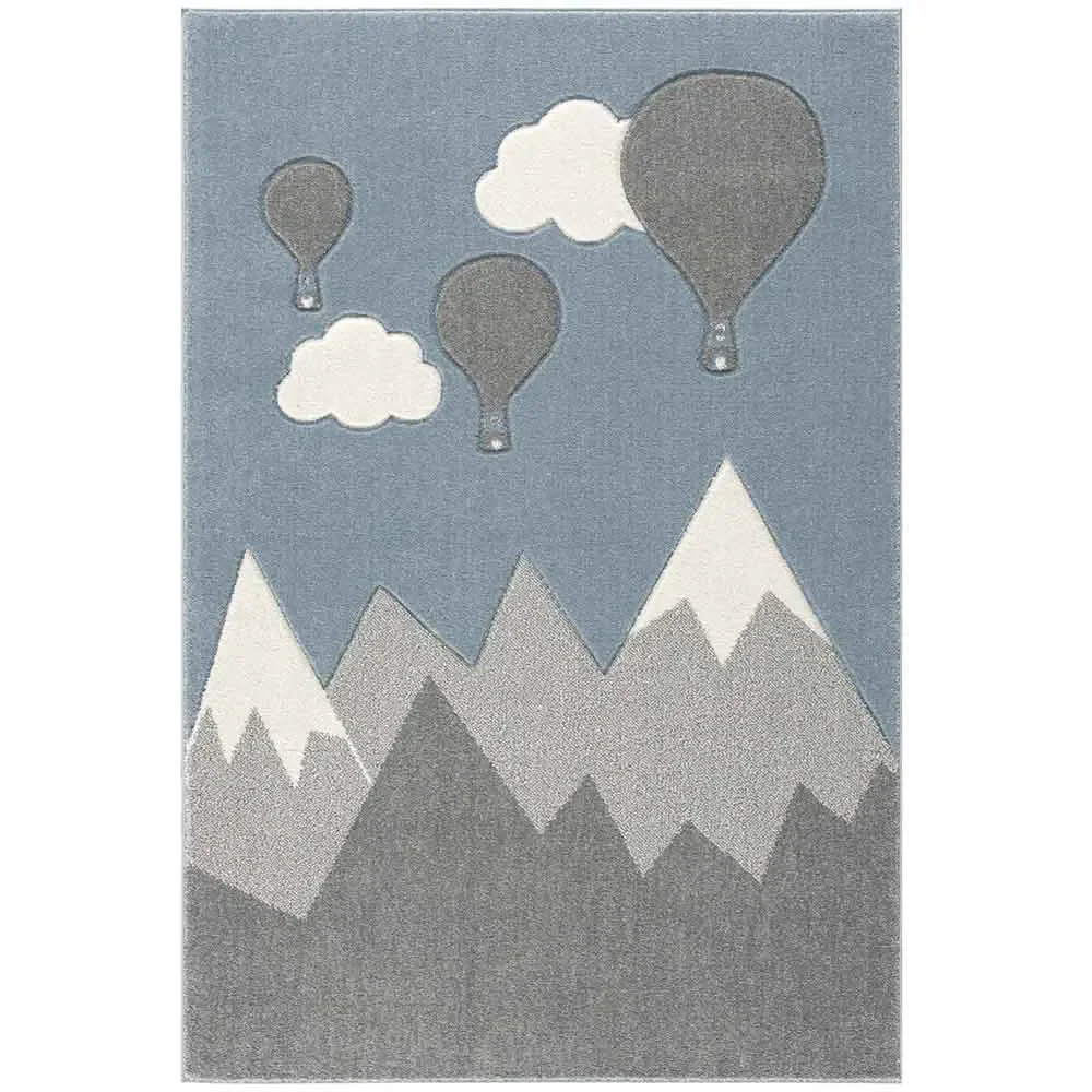 "Scandic Living children's carpet Berge & Ballon silver gray image"
