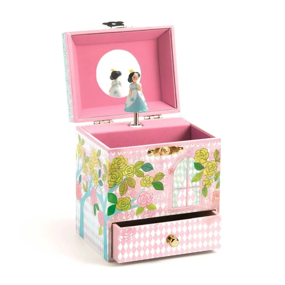 "Djeco jewelry box with music box princess with birds image"