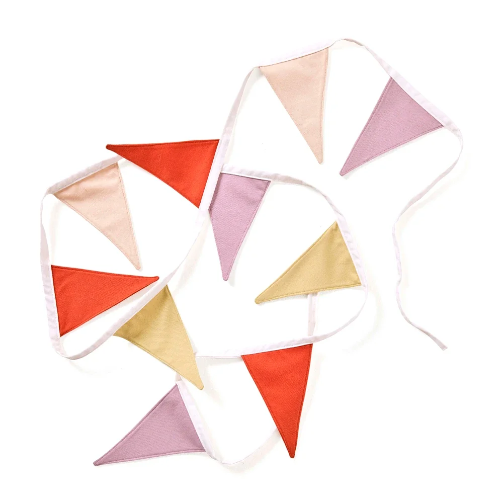 Kids Concept fabric pennant garland red purple