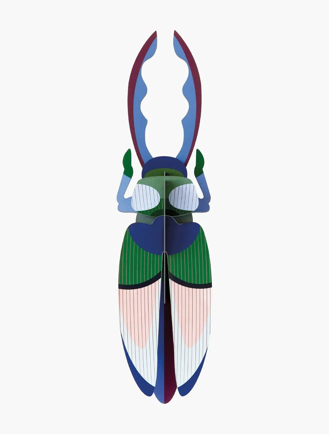 Studio Roof 3D deer beetle green cardboard
