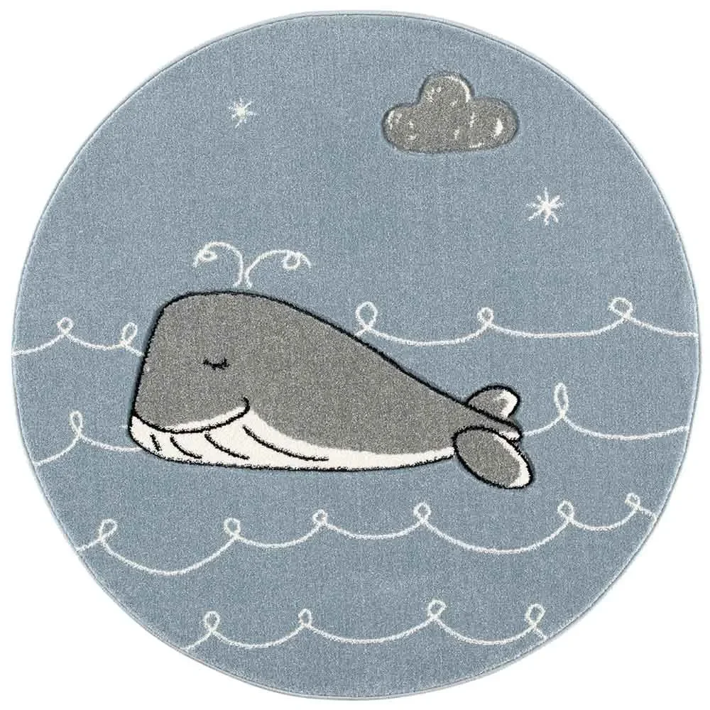 "Scandic Living children's carpet round whale image"