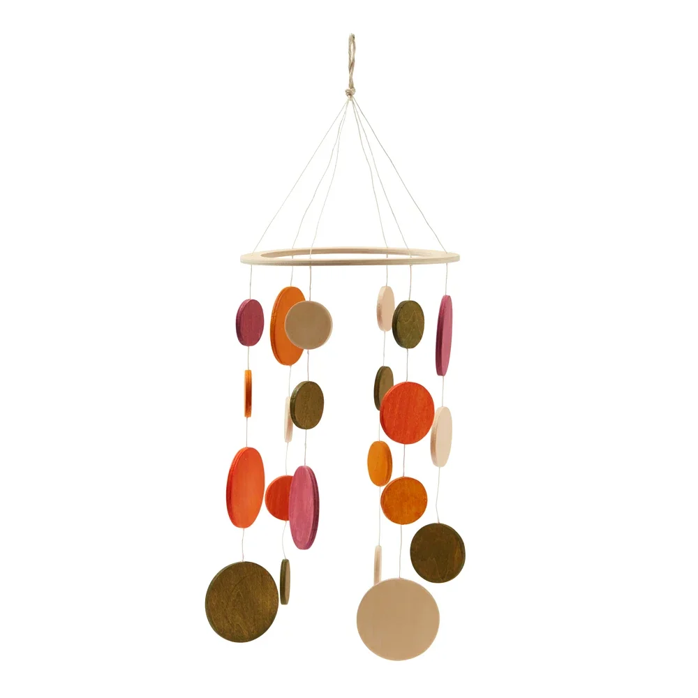 "Kids concept children mobile circles wood orange image"