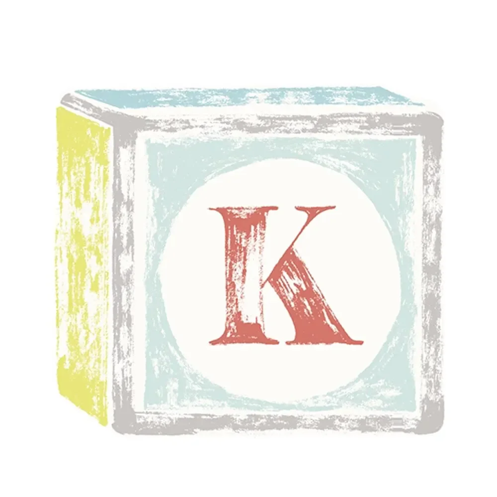 "Lilipinso sticker letter on play cubes K image"