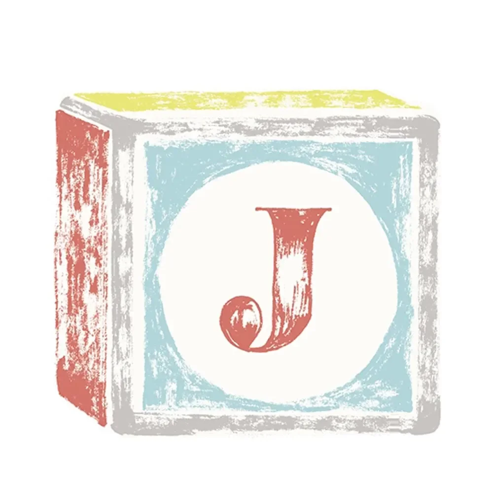 "Lilipinso sticker letter on play cubes J image"