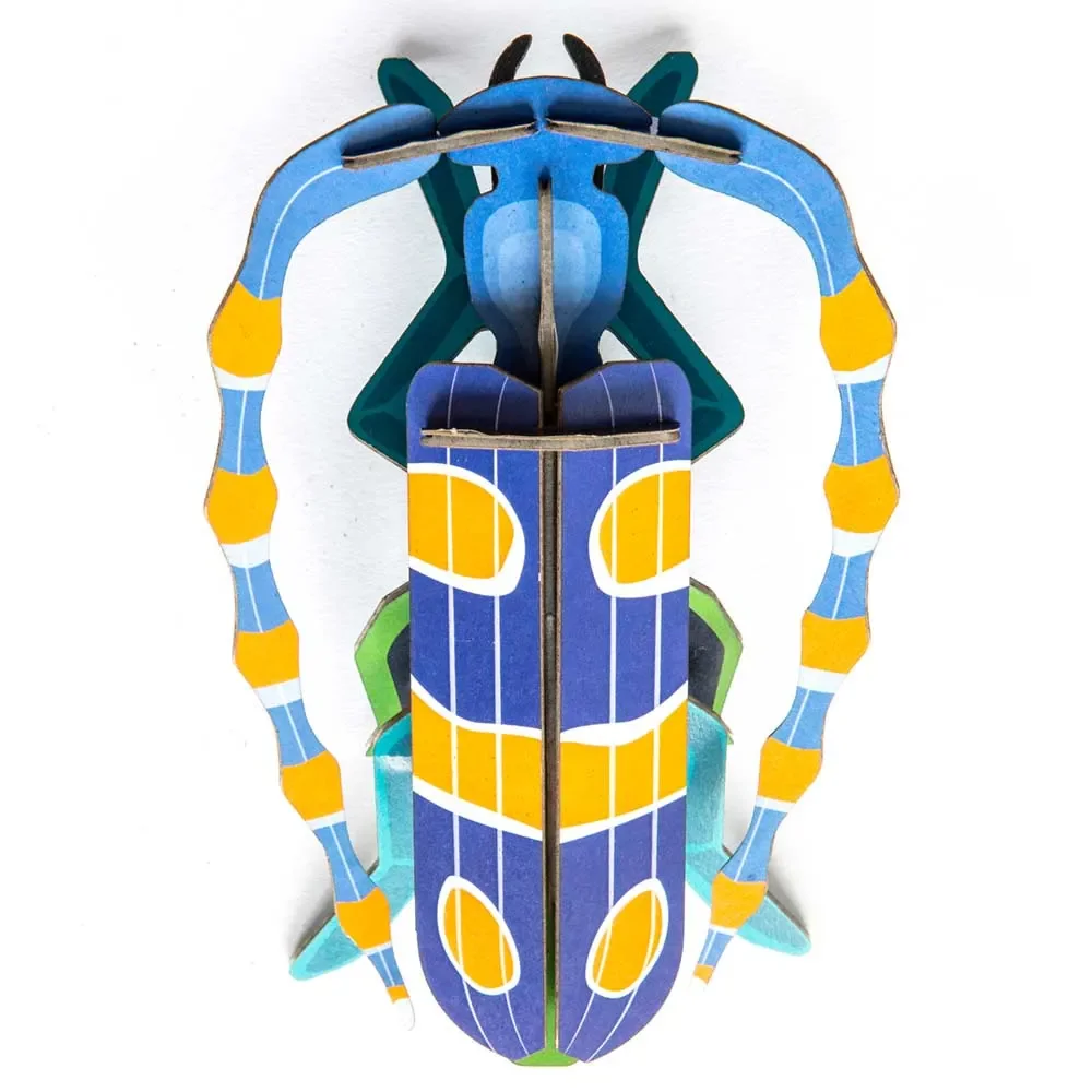 Studio Roof 3D Rosalia Beetle purple yellow cardboard