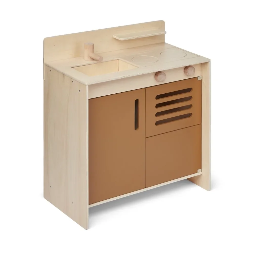 "Liewood Toy Kitchen "Mario" Wood Golden Caramel image"