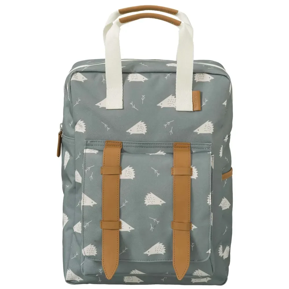 "Fresk children's backpack large hedgehog blue gray image"