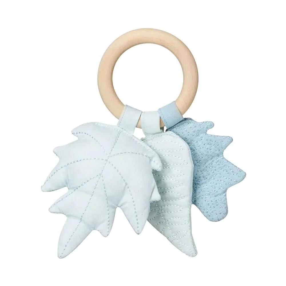 "Cam cam baby rattles leaves blue image"