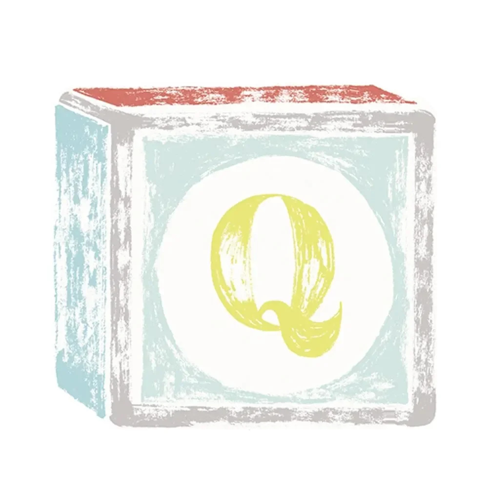 "Lilipinso sticker letter on play cubes Q image"