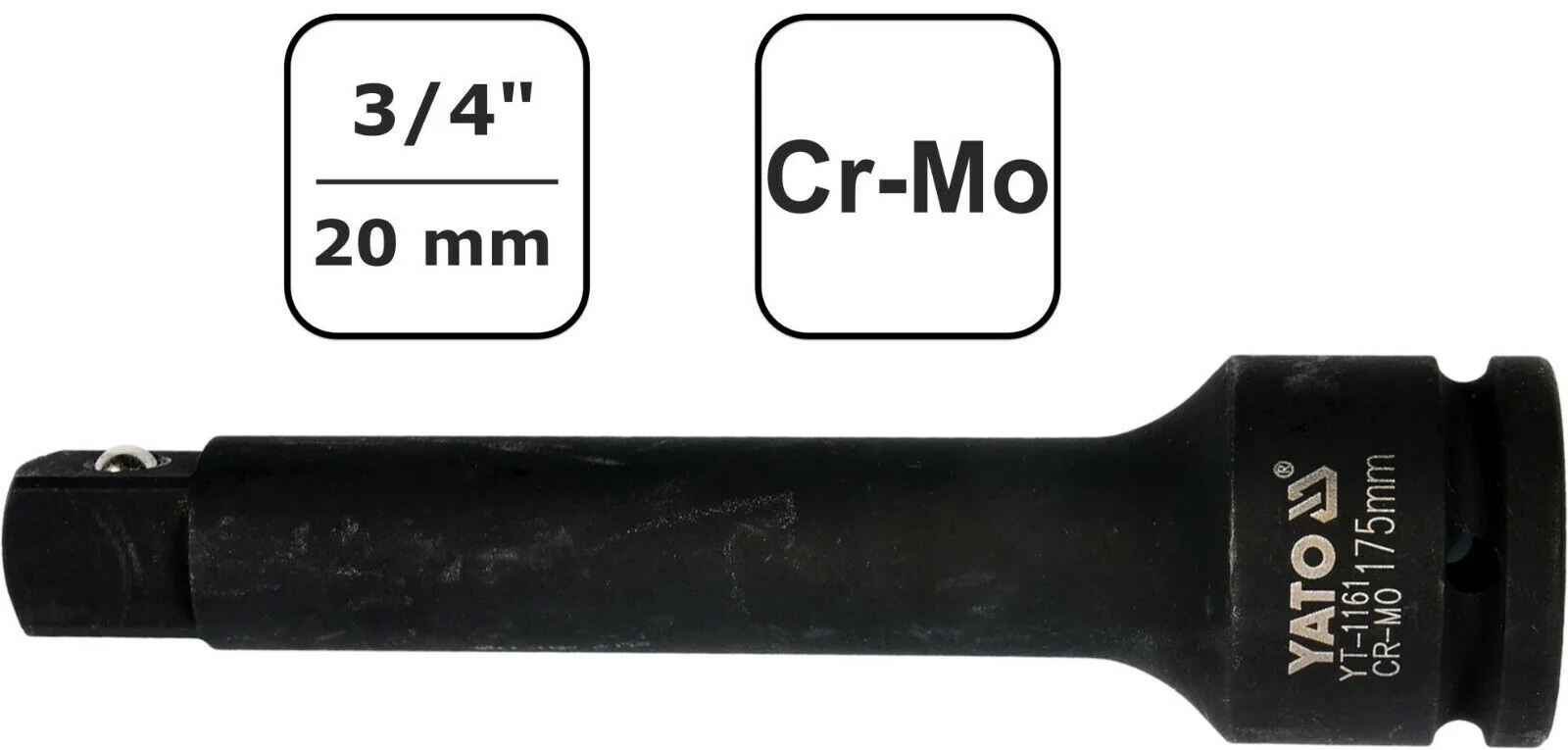 "3/4 Inch Impact Wrench Extension - 175mm Cr-Mo Steel image"