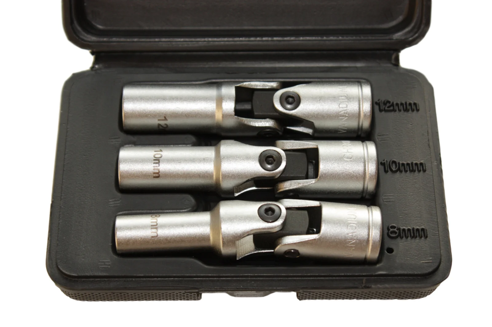 Glow Plug Socket Set - 3/8" Drive, 8mm 10mm 12mm, with Case