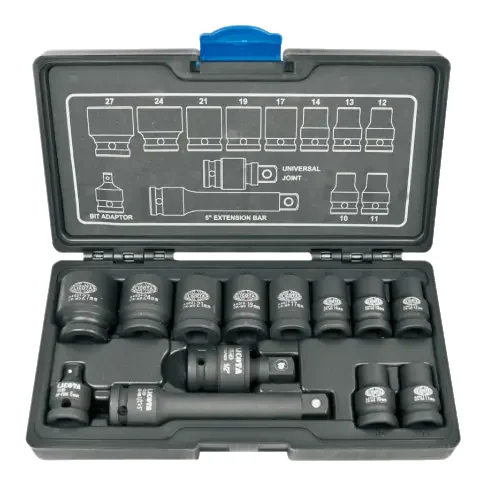 "1/2 Inch Impact Socket Set, 13-Piece, Cr-Mo Socket Wrench Set, 10-27mm image"