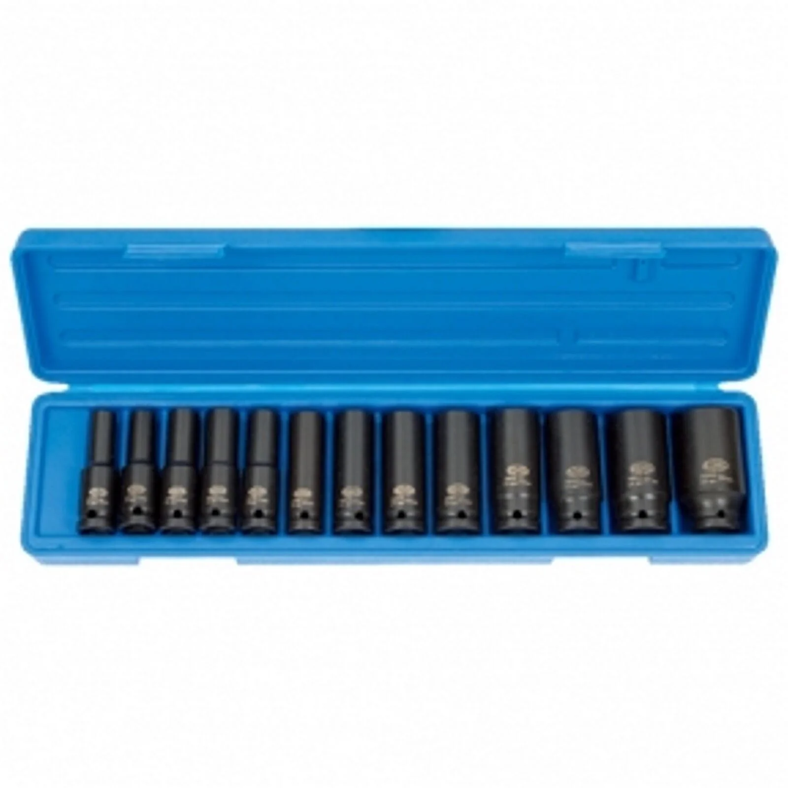 "Impact Socket Set 1/2 Inch, 10-30mm, Deep, 13-Piece, Cr-Mo image"
