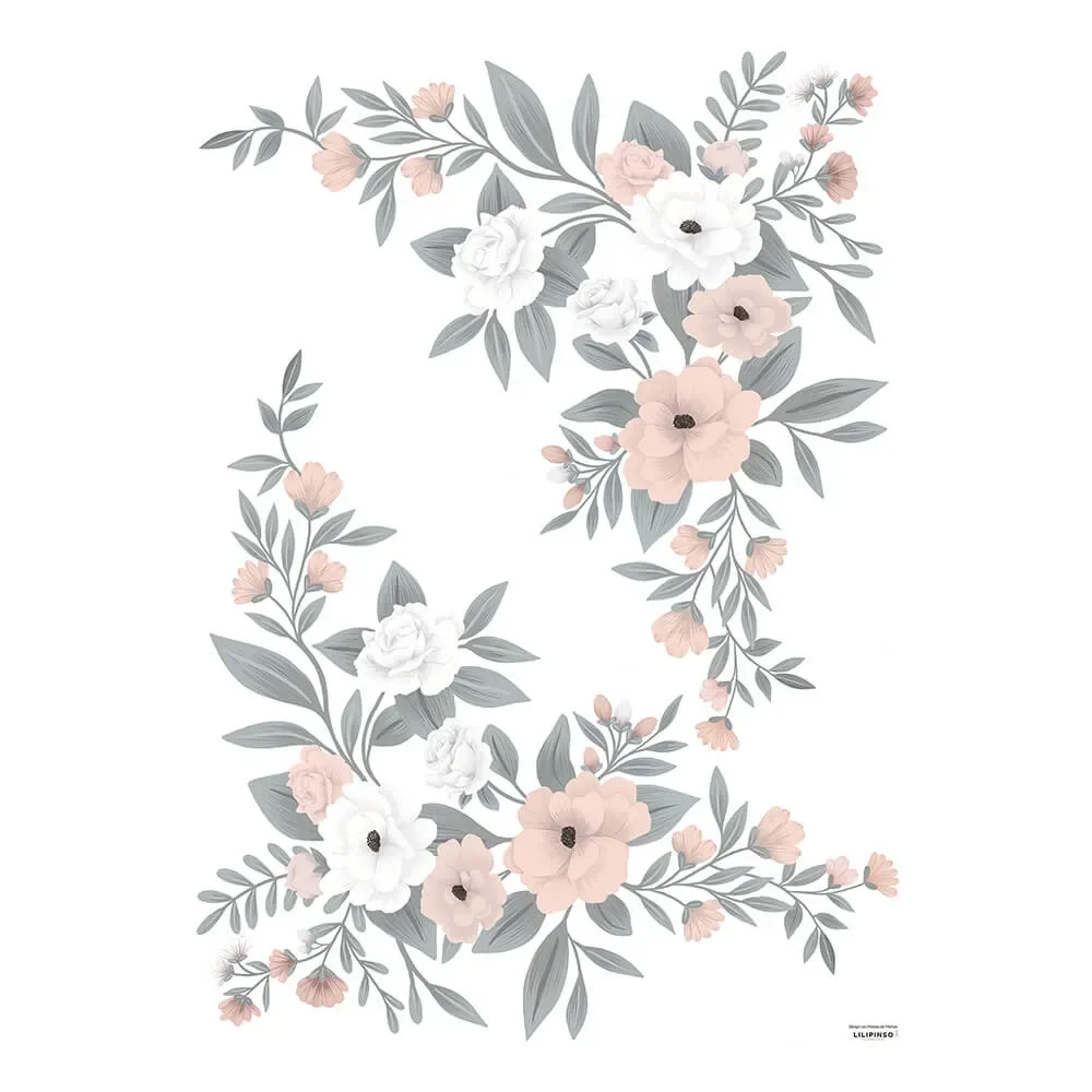 Lilipinso Wall Sticker L delicate flower arrangement pink white