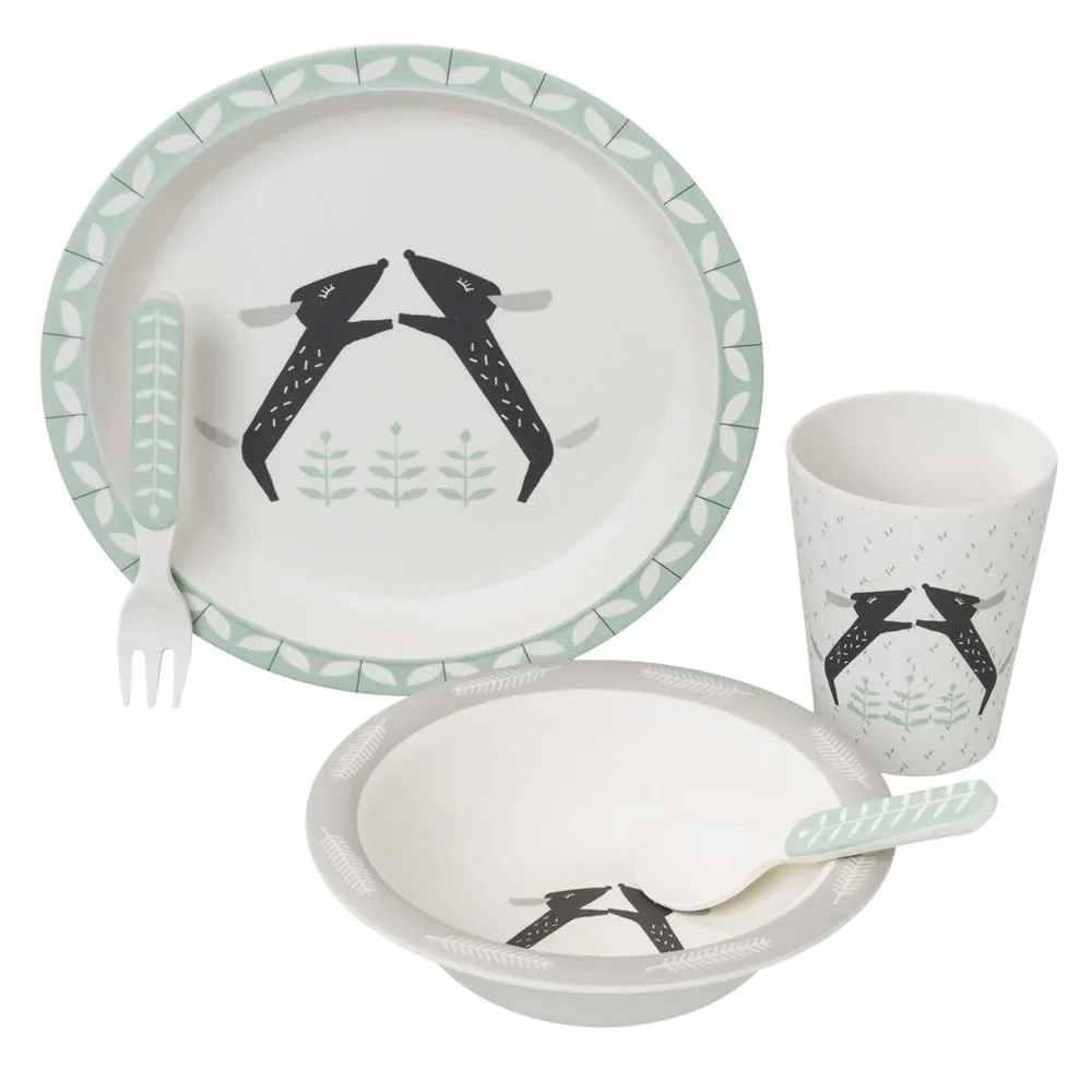 "Fresk bamboo dishes Dackel image"