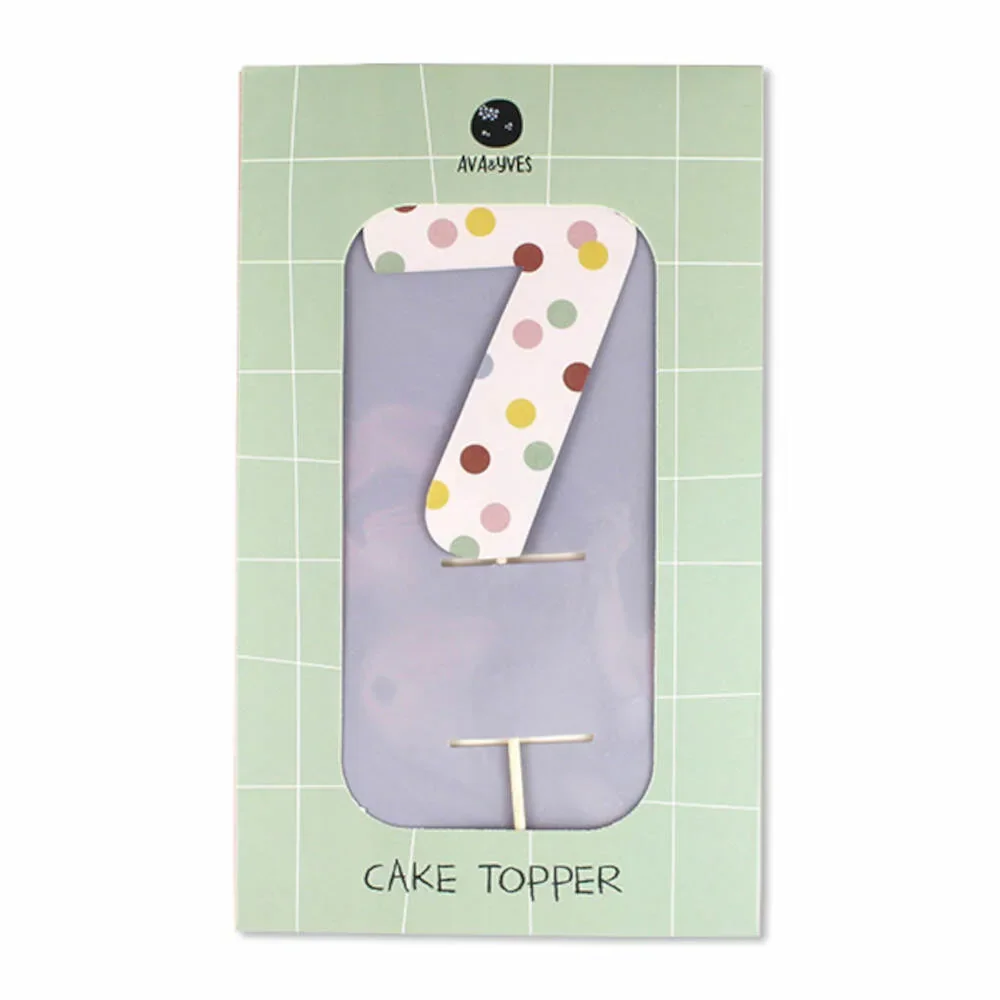 "Ava & Yves Cake Topper Number "7" image"
