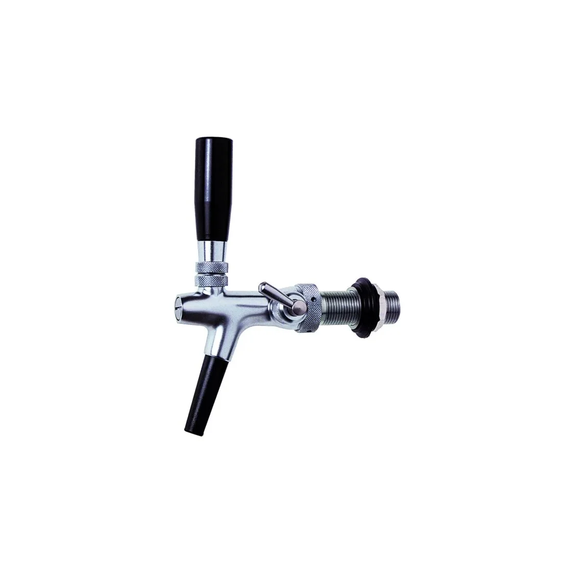 "Beer tap, beer faucet - with compensator, chrome plated, 10 mm version, thread length: 35 mm image"