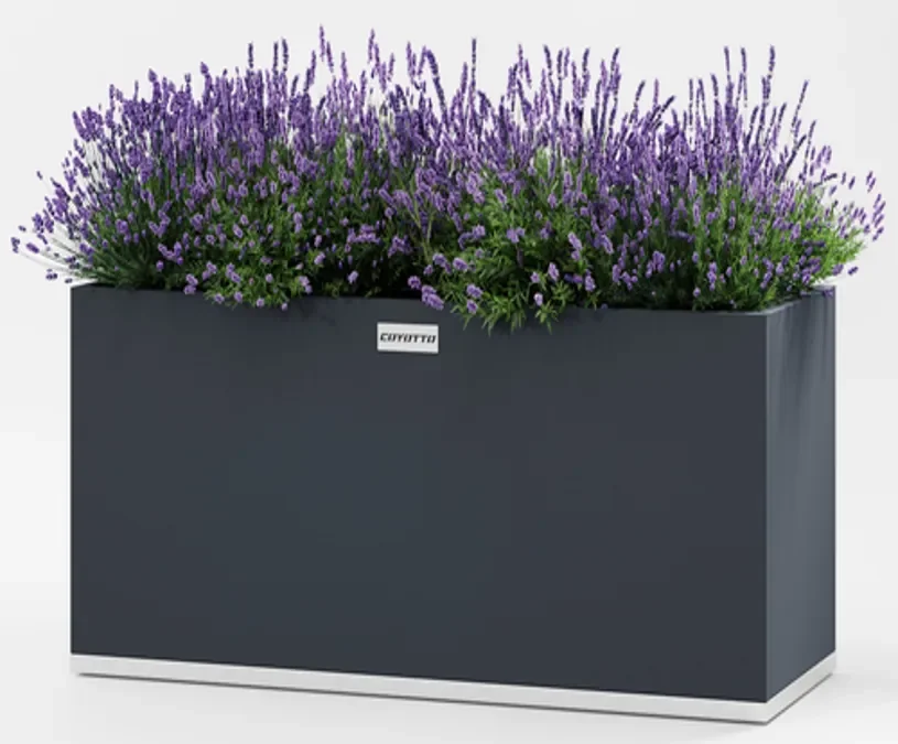 "Rectangular Steel Planter Box, 100x40x50cm, Galvanized Metal Planter image"