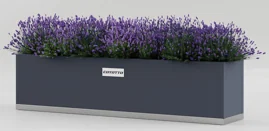 "120cm Metal Balcony Planter Box - Steel, Galvanized, Modern Design image"