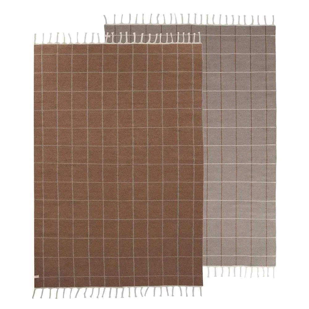 "Oyoy children's carpet Grid Caramel/Beige image"