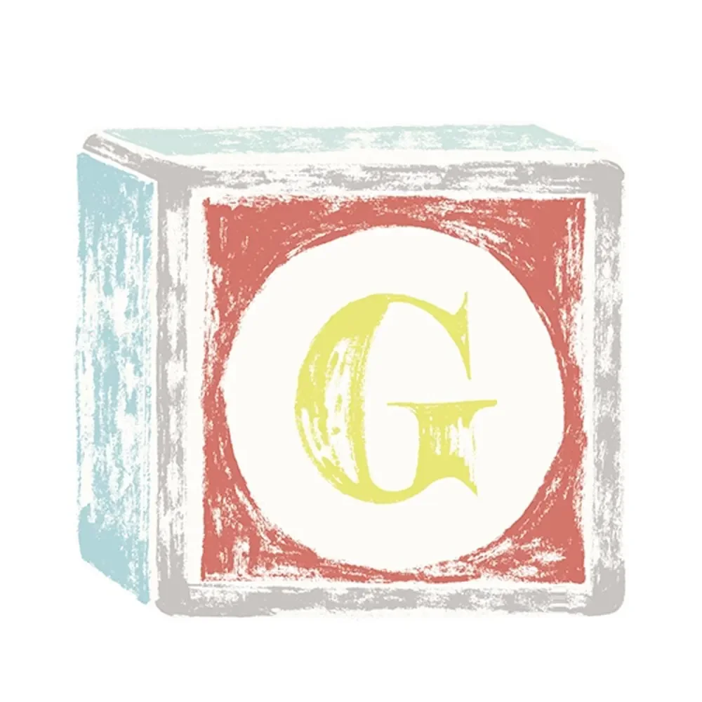 "Lilipinso sticker letter on play cubes G image"