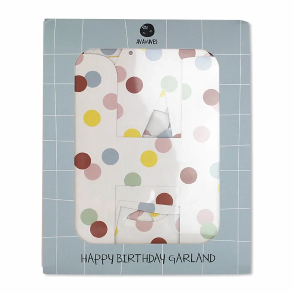 "Ava & Yves Girland "Happy Birthday" Points Pastell image"