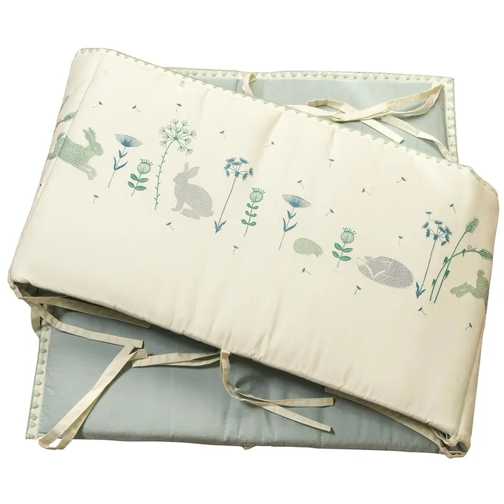 "Taftan baby bednest "Hello World" blue green green image"