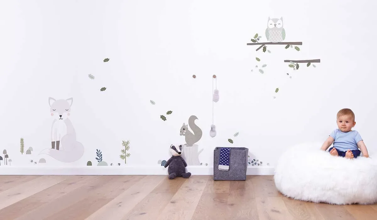 Lilipinso Wall Sticker A3 squirrel with forest gray green