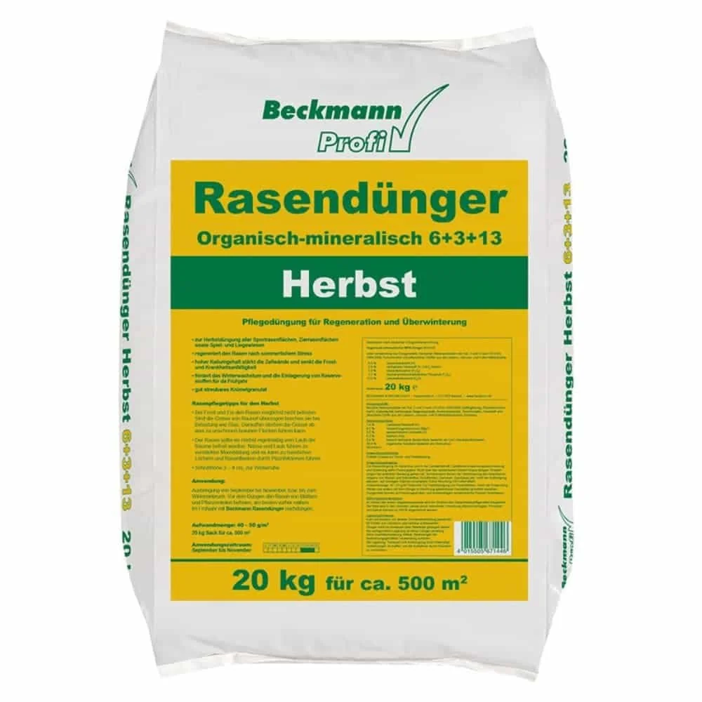 "20 kg Lawn Fertilizer Autumn Beckmann NPK-6+3+13 for approx. 500m² image"