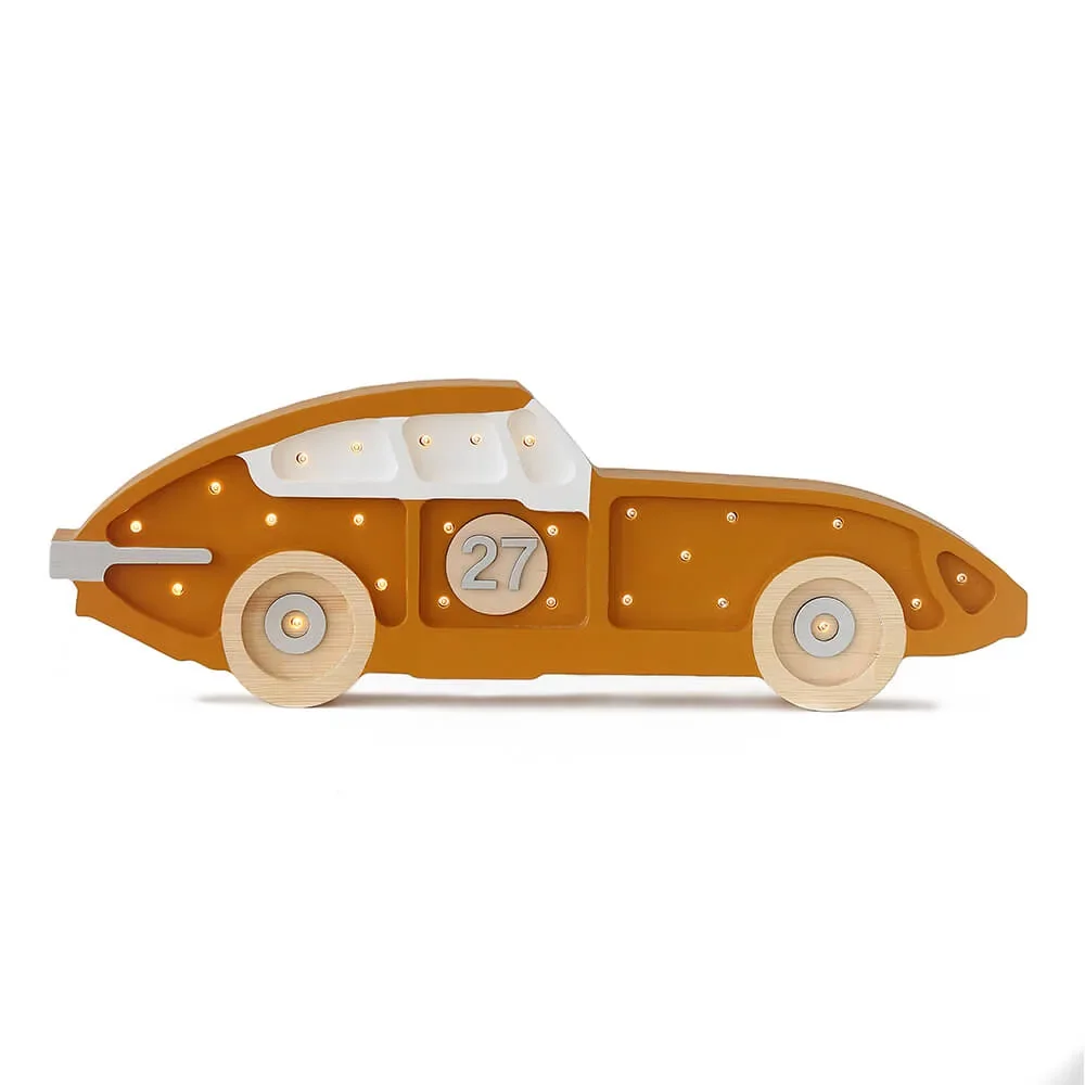 Little Lights LED decorative children's lamp racing car mustard yellow
