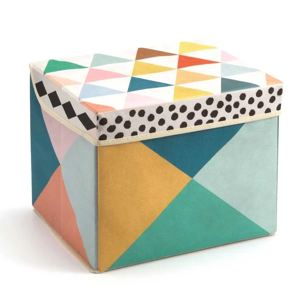 "Djeco storage stool colorful image"