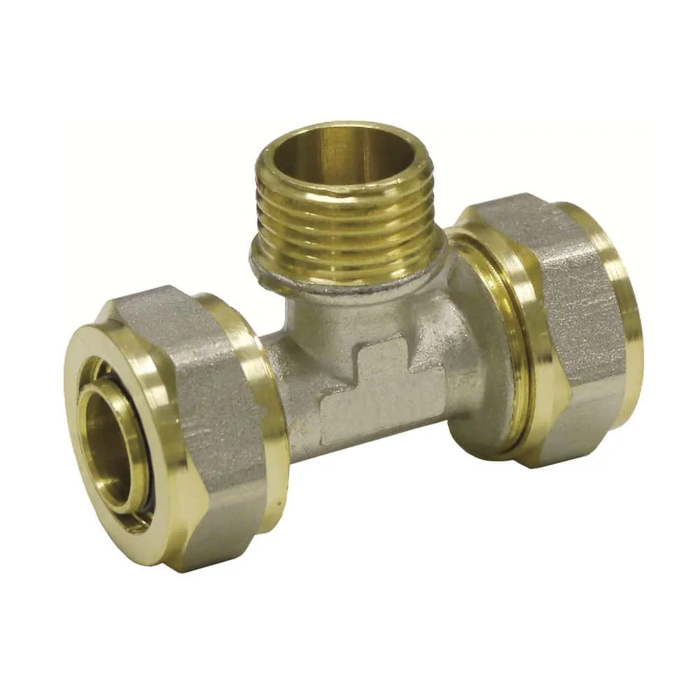 "16mm T-Fitting, Composite Pipe Connector, 1/2" AG, Screw Fitting image"